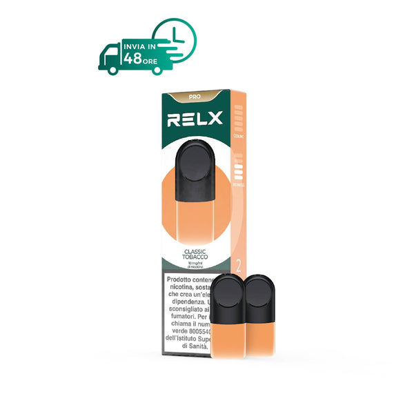 RELX-ITALY 18mg/ml / Classic Tobacco RELX Pod Pro - Scopri più di 17 gusti preferiti da 18 mg. a 0,0 mg di nicotina.
