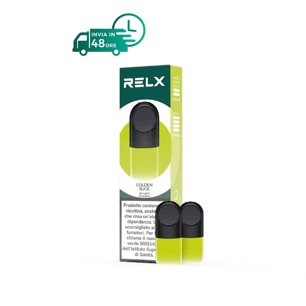 RELX-ITALY 18mg/ml / Golden Slice RELX Pod Pro - Scopri più di 17 gusti preferiti da 18 mg. a 0,0 mg di nicotina.

