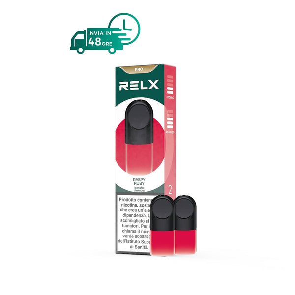 RELX-ITALY 18mg/ml / Raspy Ruby RELX Pod Pro - Scopri più di 17 gusti preferiti da 18 mg. a 0,0 mg di nicotina.

