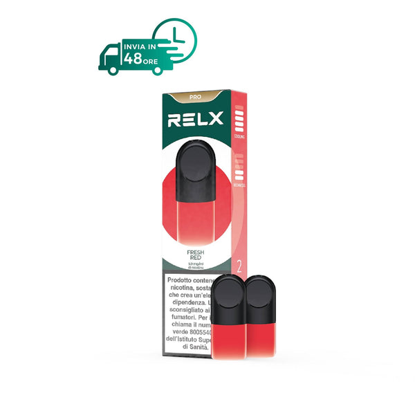 RELX-ITALY 9.9mg/ml / Fresh Red RELX Pod Pro - Scopri più di 17 gusti preferiti da 18 mg. a 0,0 mg di nicotina.
