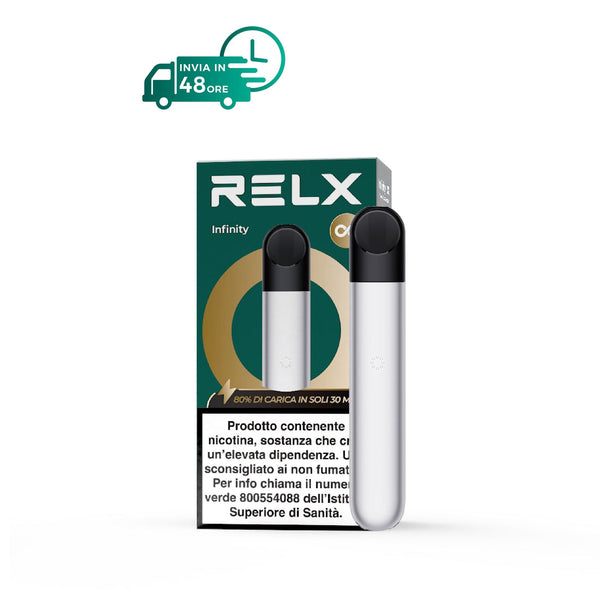 RELX-ITALY Argento Dispositivo RELX Infinity - Sigaretta Elettronica RELX Nero, Gold, Argento e piú
