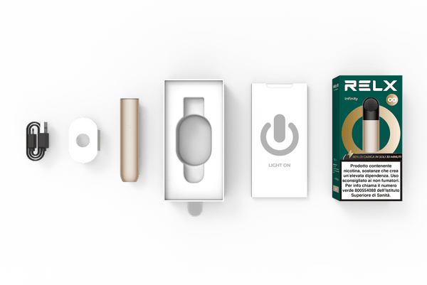 RELX-ITALY Dispositivo RELX Infinity - Sigaretta Elettronica RELX Nero, Gold, Argento e piú
