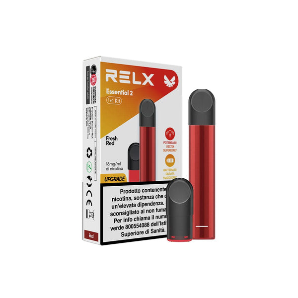 RELX Italy Dispositivo Rosso + Pod Fresh Red RELX Essential 2 Starter kit: Sigaretta elettronica e Pod Pro
